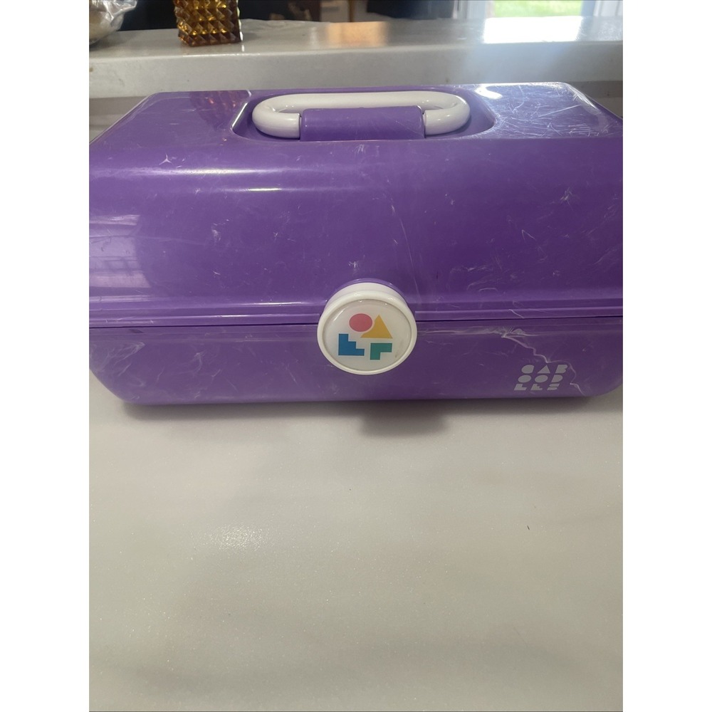 Caboodles Marbled Purple Makeup Carrying Case Box Model Vintage US Y2K Nostalgia